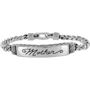 BRIGHTON vintage “Mother” etched silver ID style‎ link bracelet